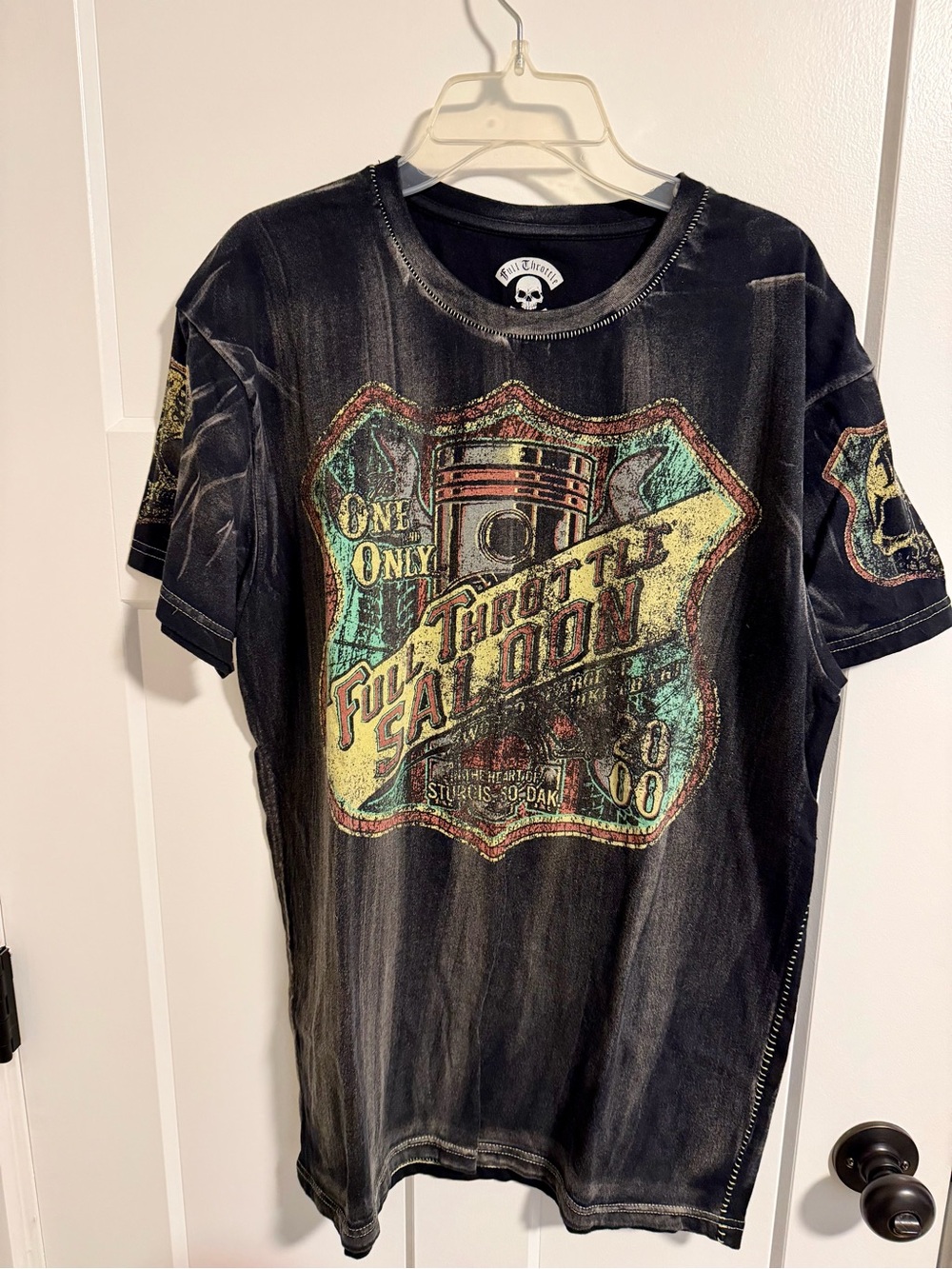 Skull Graphic Black Short Sleeve Womens Large T-Shirt